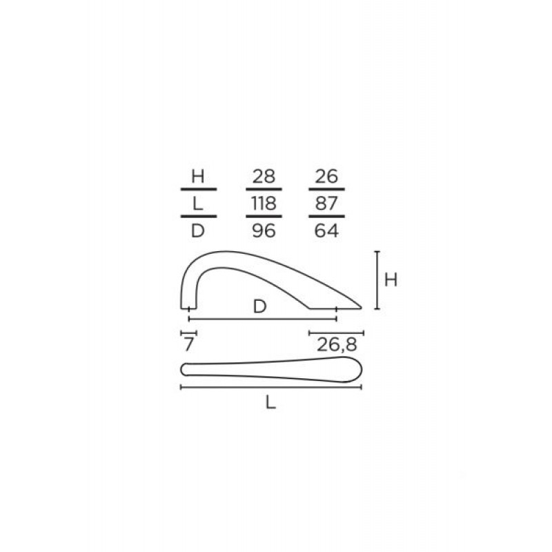 Λαβές επίπλων Σειρά 199  CONVEX+ΔΩΡΟ ΚΟΠΤΗΣ ΒΙΔΩΝ