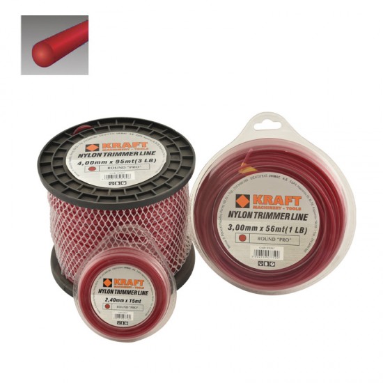 KRAFT PRO: ΝΗΜΑ ΚΟΠΗΣ ΣΤΡΟΓΓΥΛΟ 4.00mm ΣΥΣΚ.450g