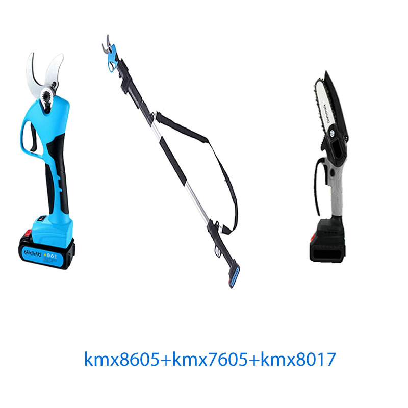 Ψαλίδι Μπαταρίας Kamihaki KMX 8605+Προέκταση ΚΜΧ 7605+Αλυσοπρίονο ΚΜΧ 8017