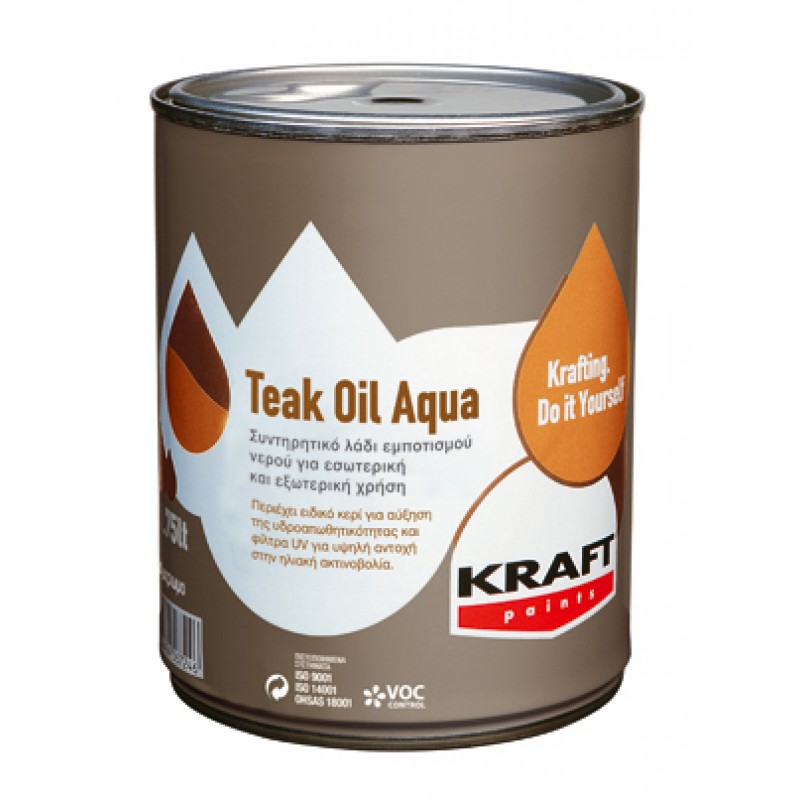 Teak Oil Aqua Kraft 2,5LT συντηρητικό λάδι εμποτισμού νερού