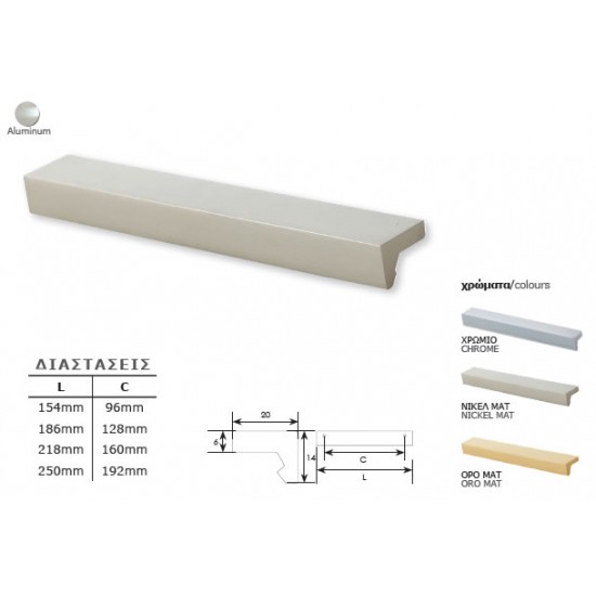 Λαβίτσα Επίπλων Νο 64  ZOGOMETAL+ΔΩΡΟ ΚΟΠΤΗΣ ΒΙΔΩΝ