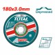 TOTAL ΔΙΣΚΟΣ ΚΟΠΗΣ ΔΟΜΙΚΩΝ ΥΛΙΚΩΝ - ΠΕΤΡΑΣ 180 Χ 3mm (TAC2221801)