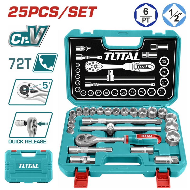 TOTAL ΕΠΑΓΓ. ΚΑΣΕΤΙΝΑ ΚΑΡΥΔΑΚΙΑ 1/2" 25ΤΕΜ (THT121251)