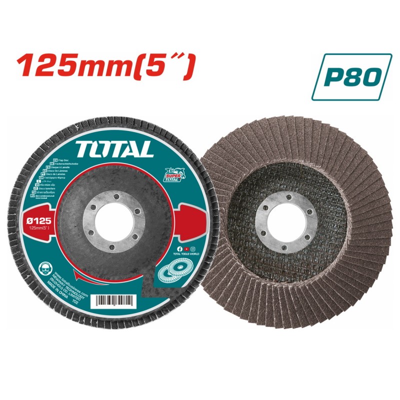 TOTAL ΠΟΛΥΠΤΕΡΟ ΓΥΑΛΙΣΜΑΤΟΣ ΜΕΤΑΛΛΟΥ / ΙΝΟΧ 125mm P80 (TAC631253)