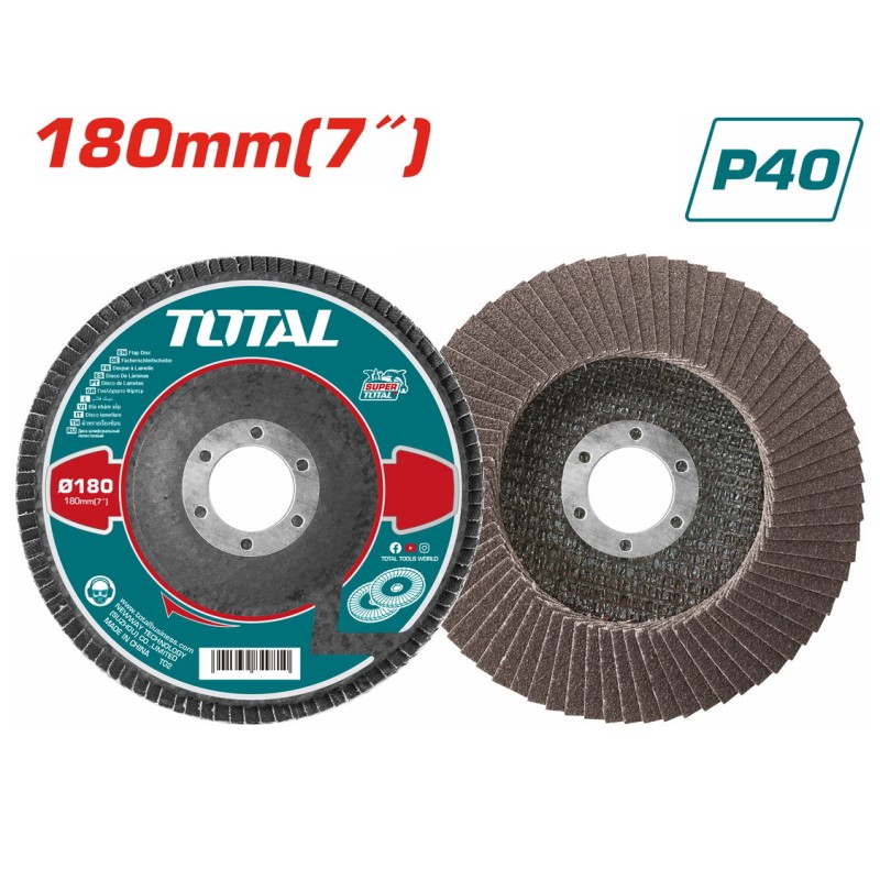 TOTAL ΠΟΛΥΠΤΕΡΟ ΓΥΑΛΙΣΜΑΤΟΣ ΜΕΤΑΛΛΟΥ / ΙΝΟΧ 180mm P40 (TAC631801)