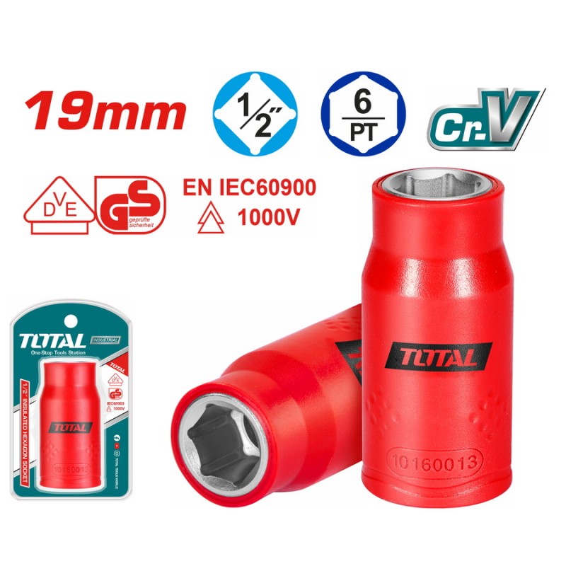 TOTAL ΚΑΡΥΔΑΚΙ ΕΞΑΓΩΝΟ 1/2" 19mm 1000V VDE (THIHAST12191)