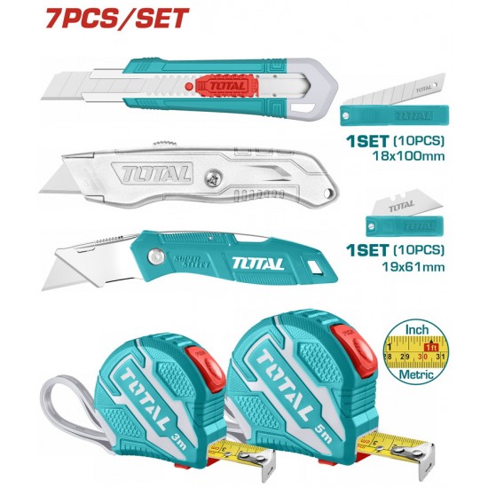 TOTAL ΣΕΤ ΜΑΧΑΙΡΙΑ + ΜΕΤΡΟΤΑΙΝΙΕΣ 7τεμ (TOS23034)