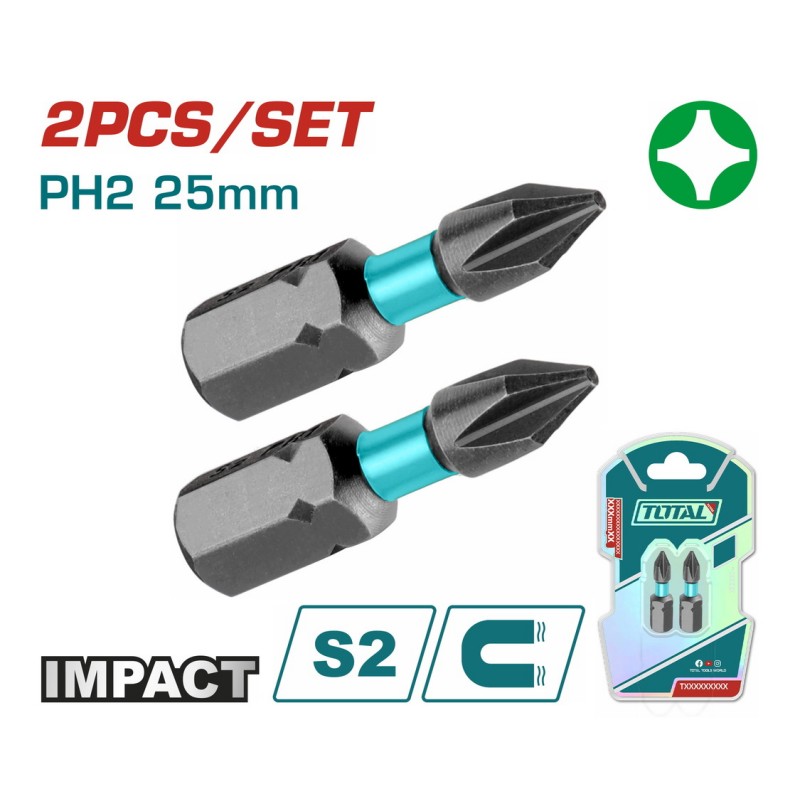 TOTAL ΕΠΑΓΓ. ΜΥΤΕΣ ΜΑΓΝΗΤΙΚΕΣ ΜΑΥΡΕΣ ΡH2 25mm 2ΤΕΜ (TACIM71PH225)