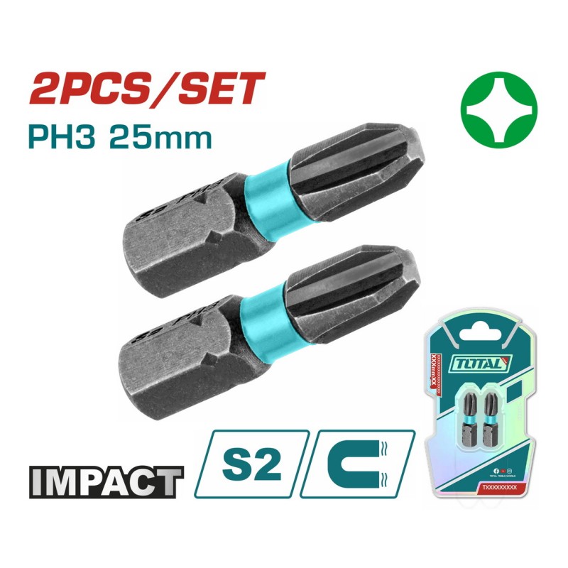 TOTAL ΕΠΑΓΓ. ΜΥΤΕΣ ΜΑΓΝΗΤΙΚΕΣ ΜΑΥΡΕΣ ΡH3 25mm 2ΤΕΜ (TACIM71PH325)