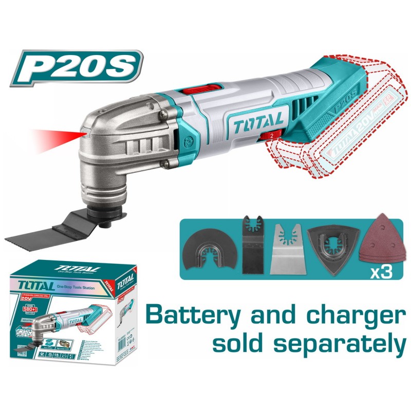 TOTAL ΠΟΛΥΕΡΓΑΛΕΙΟ ΜΠΑΤ. Li-ion 20V ΧΩΡΙΣ ΜΠΑΤΑΡΙΑ & ΦΟΡΤΙΣΤΗ (TMLI2022)