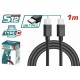 TOTAL ΚΑΛΩΔΙΟ ΦΟΡΤΙΣΤΗ USB Type C to Type C 1m (TIUCC02)