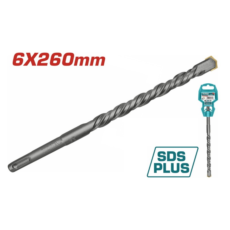 TOTAL ΔΙΑΜΑΝΤΟΤΡΥΠΑΝΟ  SDS-PLUS ΤΕΤΡΑΚΟΠΟ S4L 6 X 260mm (TAC310604C)