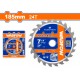 WADFOW ΔΙΣΚΟΣ ΞΥΛΟΥ TCT 185mm X 20mm 24T (WTC1K04)