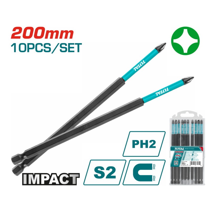 TOTAL ΜΥΤΕΣ ΜΑΓΝΗΤΙΚΕΣ ΜΑΥΡΕΣ ΡH2 200mm 10ΤΕΜ (TACIM16PH285)