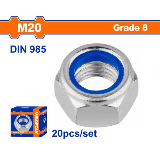 WADFOW ΠΑΞΙΜΑΔΙ ΑΣΦΑΛΕΙΑΣ ΓΑΛΒ. DIN985 20mm 20TEM (WMV6520A)