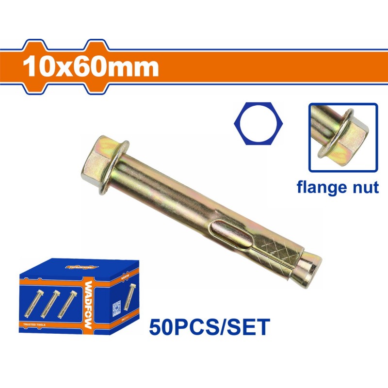 WADFOW ΒΙΣΜΑΤΑ ΜΕΤΑΛΛΙΚΑ ΜΕ ΒΙΔΑ ΦΛΑΝΤΖΑΣ 10 Χ 60 50ΤΕΜ (WDQA523)