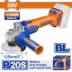 WADFOW ΓΩΝΙΑΚΟΣ ΤΡΟΧΟΣ 125mm ΜΠΑΤ. Li-ion 20V ΧΩΡΙΣ ΜΠΑΤΑΡΙΑ & ΦΟΡΤΙΣΤΗ (WLAPB530)