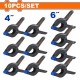 WADFOW ΣΕΤ ΣΦΙΓΚΤΗΡΕΣ ΜΕ ΕΛΑΤΗΡΙΟ 4" & 6" 10ΤΕΜ (WCZ5510)