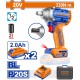 WADFOW ΜΠΟΥΛΟΝΟΚΛΕΙΔΟ ΜΠΑΤ. Li-ion 20V / 330Nm / 2Ah / 2 ΜΠΑΤ BL Motor (WCD1B33E)