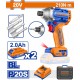WADFOW ΠΑΛΜΙΚΟ ΚΑΤΣΑΒΙΔΙ ΜΠΑΤ. Li-ion 20V / 210Nm / 2Ah / 2 ΜΠΑΤ BL Motor (WCD2B21E)