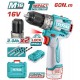 TOTAL ΕΠΑΓΓ. ΔΡΑΠ/ΒΙΔΟ ΚΡΟΥΣΤΙΚΟ ΜΠΑΤ. Li-ion 16V / 2Ah / 60Nm / 2 ΜΠΑΤ (TIDLI16682)
