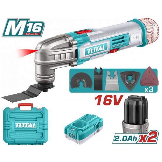 TOTAL ΕΠΑΓΓ. ΠΟΛΥΕΡΓΑΛΕΙΟ ΜΠΑΤ. Li-ion 16V / 2Ah / 2 ΜΠΑΤ (TMLI16222E)