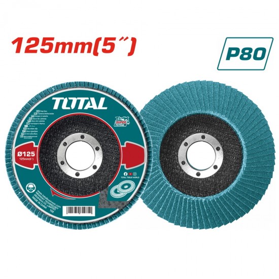 TOTAL ΠΟΛΥΠΤΕΡΟ ΓΥΑΛΙΣΜΑΤΟΣ 125mm P80 ΓΙΑ ΙΝΟΧ (TAC641253)