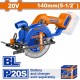 WADFOW ΔΙΣΚΟΠΡΙΟΝΟ ΜΠΑΤ. Li-ion 20V / 140mm ΧΩΡΙΣ ΜΠΑΤΑΡΙΑ & ΦΟΡΤΙΣΤΗ (WLWP5630)