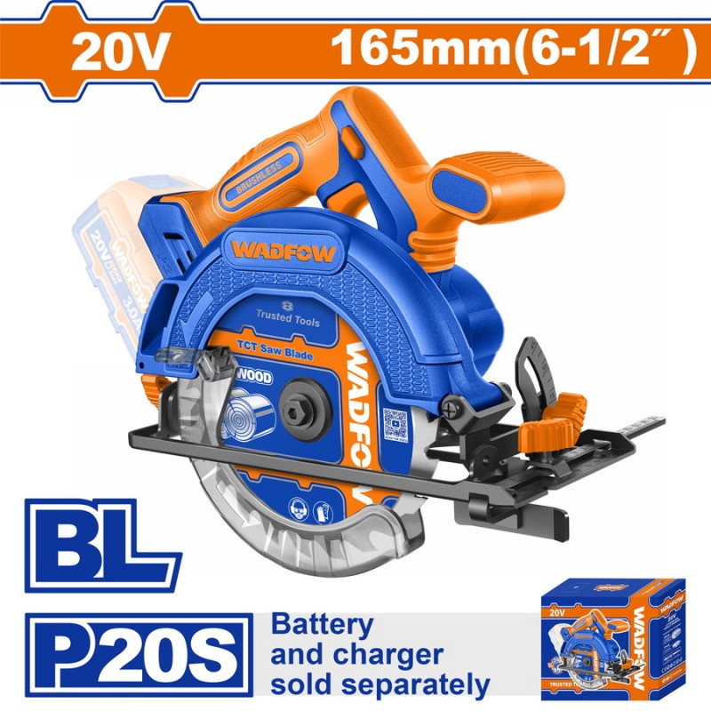 WADFOW ΔΙΣΚΟΠΡΙΟΝΟ ΜΠΑΤ. Li-ion 20V / 165mm ΧΩΡΙΣ ΜΠΑΤΑΡΙΑ & ΦΟΡΤΙΣΤΗ (WLWP5520)