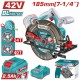 TOTAL ΕΠΑΓΓ. ΣΕΤ ΔΙΣΚΟΠΡΙΟΝΟ ΜΠΑΤ. Φ-185mm Li-ion 42V / 2.5Ah / 1 ΜΠΑΤ BL Motor (TSLI4218511E)