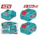 TOTAL ΕΠΑΓΓ. ΣΕΤ 2τεμ ΜΠΑΤ. TFBLI42251E Li-ion 42V/2.5Ah + 1τεμ ΦΟΡΤΙΣΤΗΣ TFCLI42021E (TFBCPM25221E)