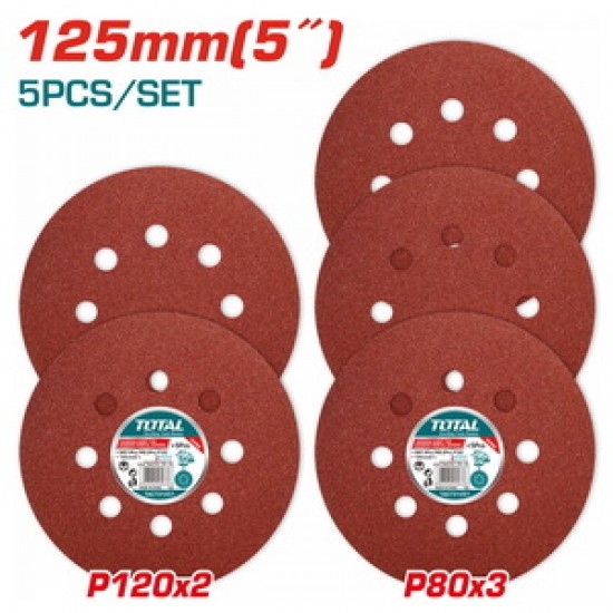 TOTAL ΣΕΤ ΓΥΑΛΟΧΑΡΤΑ 5τεμ 125mm ΓΙΑ TF2031256 / TF2131256 (TAC731251)