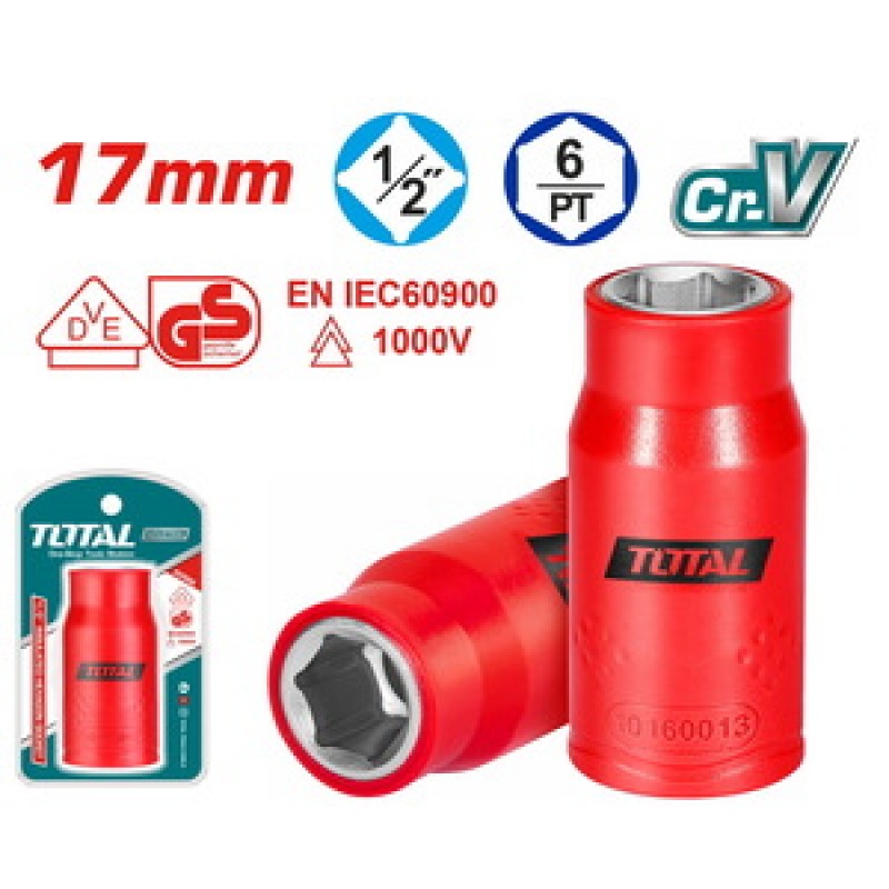 TOTAL ΚΑΡΥΔΑΚΙ ΕΞΑΓΩΝΟ 1/2" 17mm 1000V VDE (THIHAST12171)