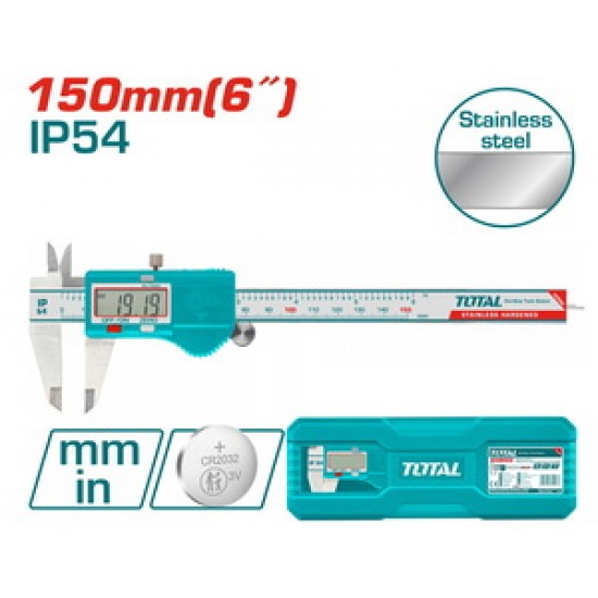 TOTAL ΠΑΧΥΜΕΤΡΟ ΙΝΟΧ ΨΗΦΙΑΚΟ 150mm (TMT321506)