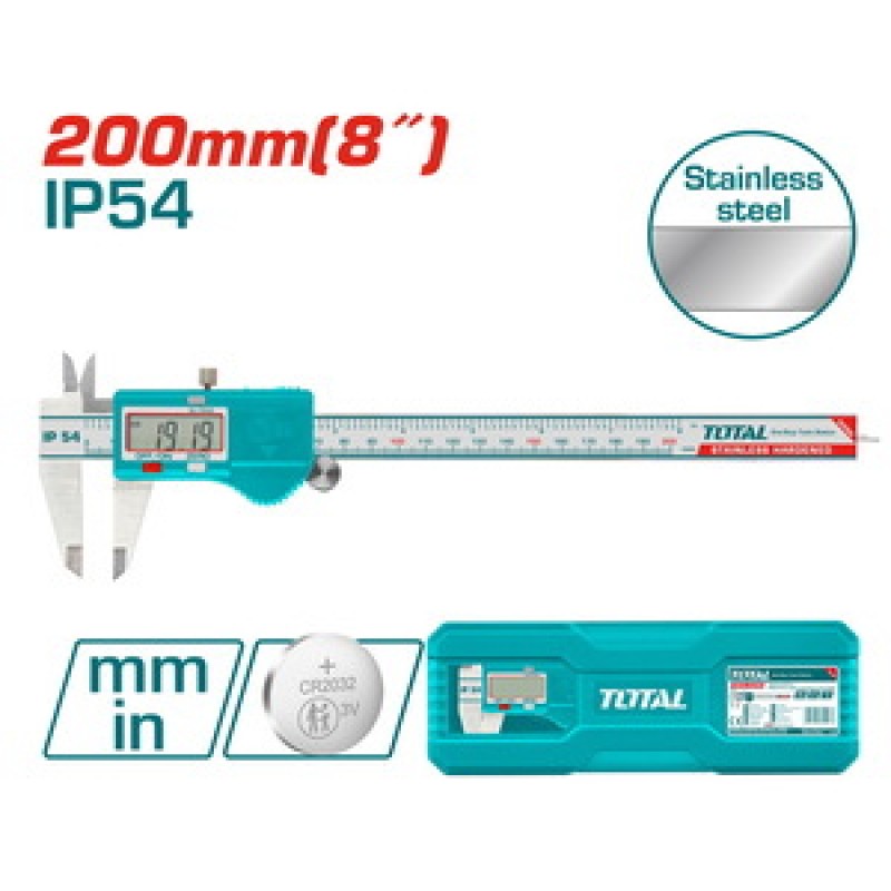 TOTAL ΠΑΧΥΜΕΤΡΟ ΙΝΟΧ ΨΗΦΙΑΚΟ 200mm (TMT322006)