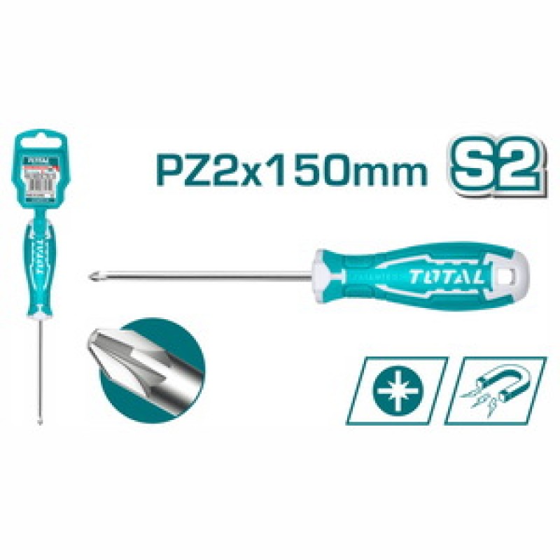 TOTAL ΚΑΤΣΑΒΙΔΙ ΜΑΓΝΗΤΙΚΟ ΣΤΑΥΡΟΥ PZ2 Χ 150mm (THT26PZ2150)