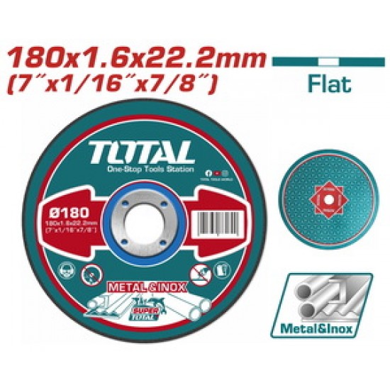 TOTAL ΔΙΣΚΟΣ ΚΟΠΗΣ ΙΣΙΟΣ ΙΝΟΧ / ΜΕΤΑΛΛΟΥ 180 Χ 1.6mm (TAC2161801)