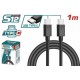 TOTAL ΚΑΛΩΔΙΟ ΦΟΡΤΙΣΤΗ USB Type C to Type C 1m (TIUCC02)