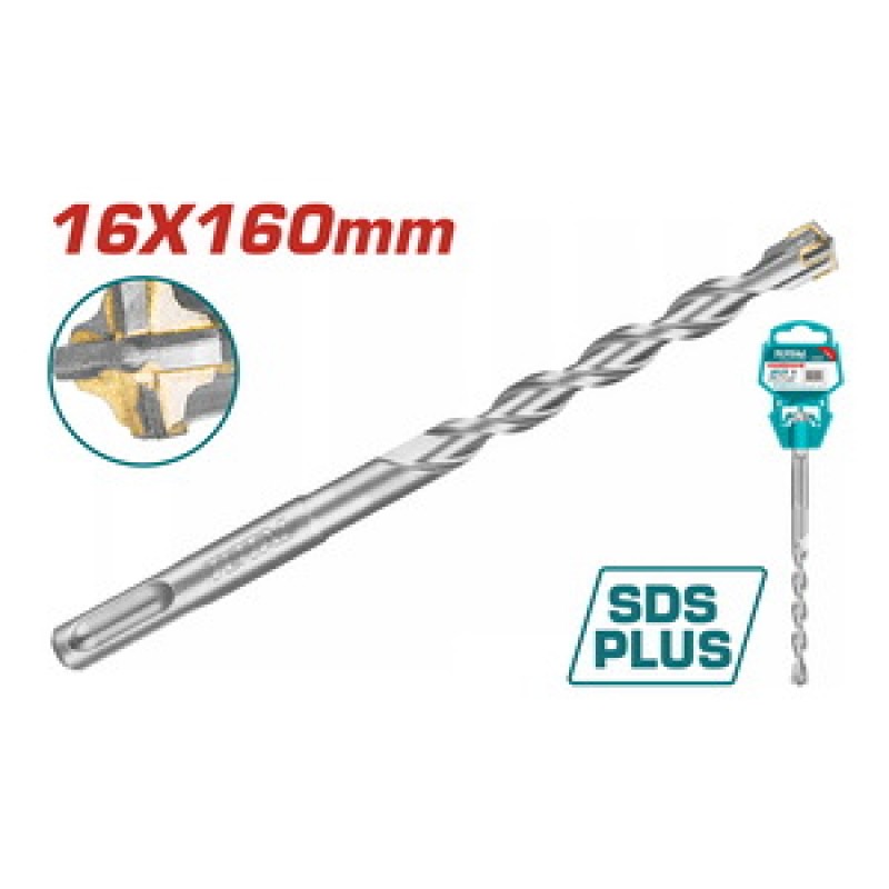 TOTAL ΔΙΑΜΑΝΤΟΤΡΥΠΑΝΟ SDS-PLUS ΤΕΤΡΑΚΟΠΟ S4L 16 X 160mm (TAC311601C)