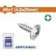 WADFOW ΛΑΜΑΡΙΝΟΒΙΔΑ ΦΑΡΔΥ ΚΕΦΑΛΙ WAFFER 8 Χ 1" / 4.2 X 25mm 200TEM (WXS7913)