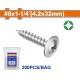 WADFOW ΛΑΜΑΡΙΝΟΒΙΔΑ ΦΑΡΔΥ ΚΕΦΑΛΙ WAFFER 8 Χ 1-1/4" / 4.2 X 32mm 200TEM (WXS7914)