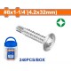 WADFOW ΛΑΜΑΡΙΝΟΒΙΔΑ ΑΥΤΟΔ/ΤΗ ΓΑΛΒ.WAFFER 8 X 1-1/4" / 4.2 Χ 32mm 240TEM ΣΕ ΠΛΑΣΤΙΚΟ ΒΑΖΑΚΙ (WXS3T14)