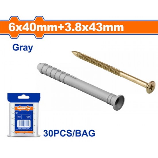 WADFOW ΒΙΣΜΑ ΠΛΑΣΤΙΚΟ ΧΤΥΠΗΤΟ ΜΕ ΒΙΔΑ 6Χ40mm / 3.8X43mm 30TEM (WXTO911)