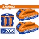 WADFOW ΣΕΤ 2τεμ ΜΠΑΤ. WLBP520 Li-ion 20V / 2Ah (WOS240682)