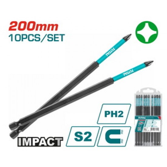 TOTAL ΜΥΤΕΣ ΜΑΓΝΗΤΙΚΕΣ ΜΑΥΡΕΣ ΡH2 200mm 10ΤΕΜ (TACIM16PH285)