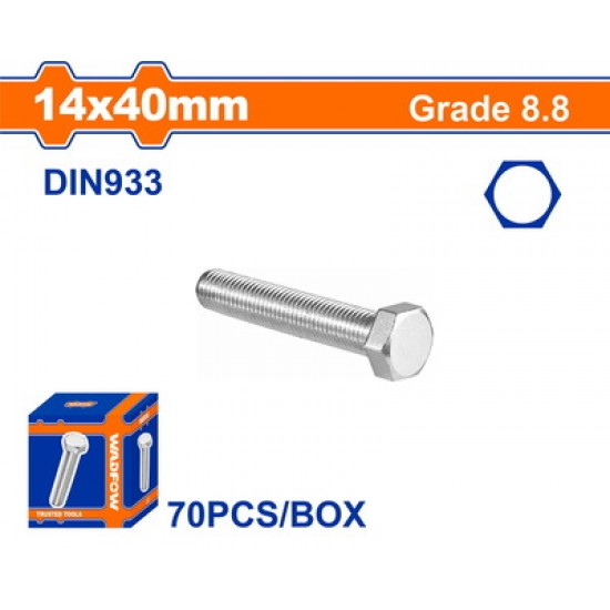 WADFOW ΒΙΔΑ ΕΞΑΓΩΝΗ ΓΑΛΒ. 8.8 DIN933 14X40 70TEM (WXSP558A)