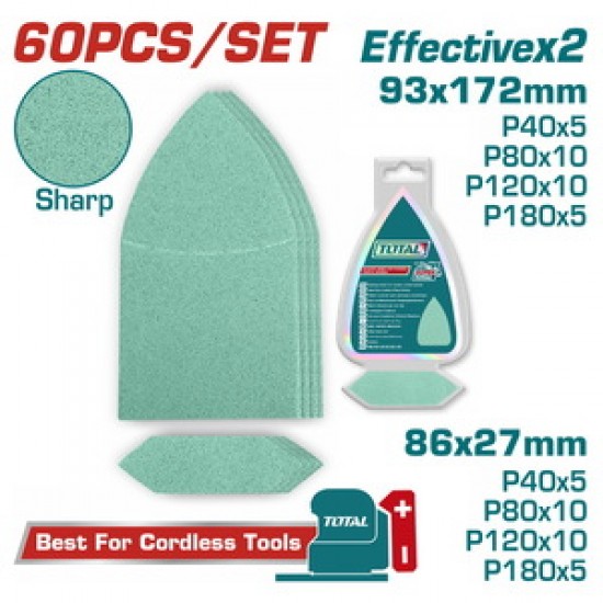 TOTAL ΕΠΑΓΓ. ΣΕΤ ΓΥΑΛΟΧΑΡΤΑ ΤΥΠΟΥ ΔΕΛΤΑ 93X172mm 60ΤΕΜ ΓΙΑ TPSLI2014 (TAC938660)