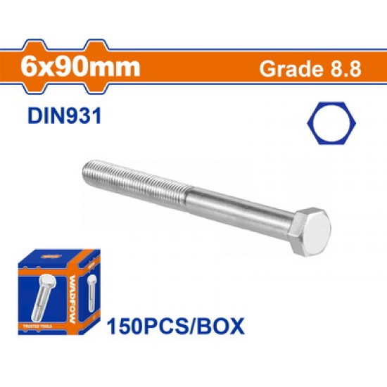 WADFOW ΒΙΔΑ ΕΞΑΓΩΝΗ ΓΑΛΒ. 8.8 DIN931 6X90 150TEM (WXSP51GB)