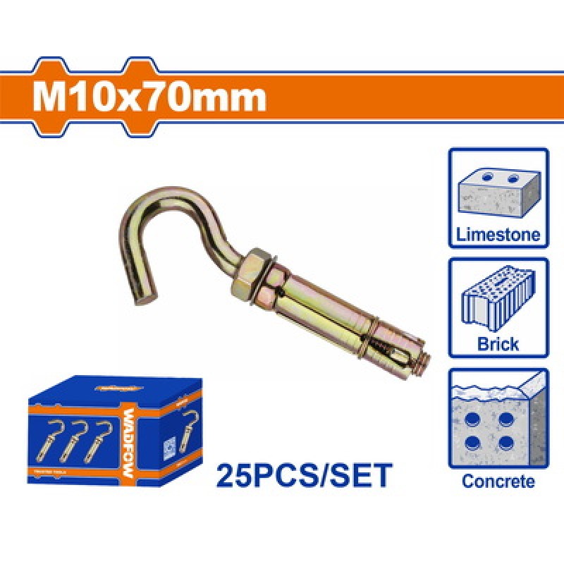 WADFOW ΒΙΣΜΑ ΜΕΤΑΛΛΙΚΟ Β.Τ ΜΕ ΓΑΝΤΖΟ 10X70mm 25TEM (WDQ4533)