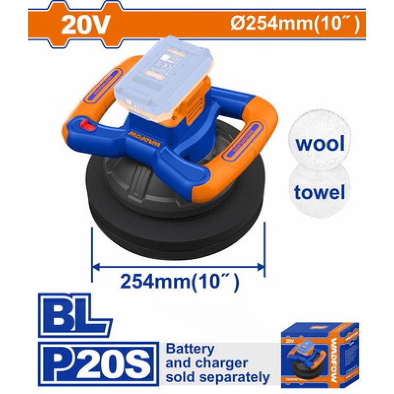 WADFOW ΑΛΟΙΦΑΔΟΡΟΣ ΜΠΑΤ. Li-ion 20V / 254mm ΧΩΡΙΣ ΜΠΑΤΑΡΙΑ & ΦΟΡΤΙΣΤΗ (WHL35254)